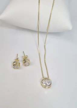 Conjunto Farol do Amor - Banhado a Prata