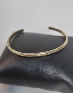 Bracelete de tubo regulavel banhado em ouro