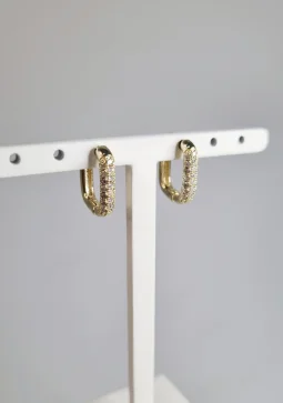Brincos Quadradinhos com frete de zircnias