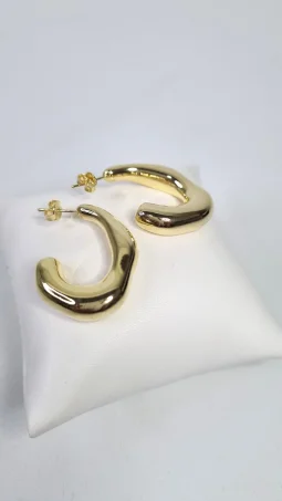 Par de brincos com design organico grande