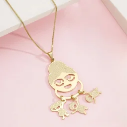 Colar Vov e os netinhos personalizados - Banhado a Prata
