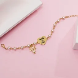 Pulseira Dinda ( Madrinha) Personalizado - Banhado a Prata.