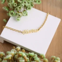 Pulseira com nome Personalizado -Banhado a Prata.