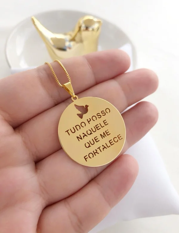 Colar Fé Inabalável - Semijoia Banhada a Ouro