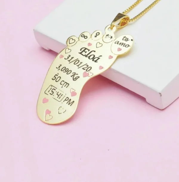 Colar Pegadinha Personalizada - Banhado a Ouro