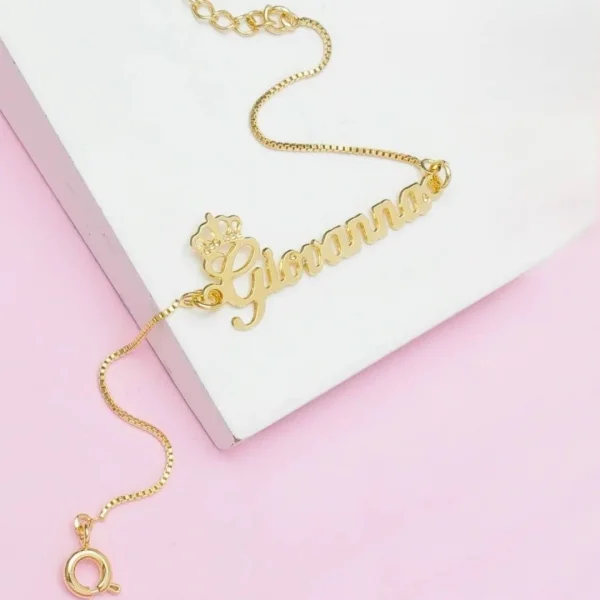 Pulseira nome personalizado - Banhado a Prata.