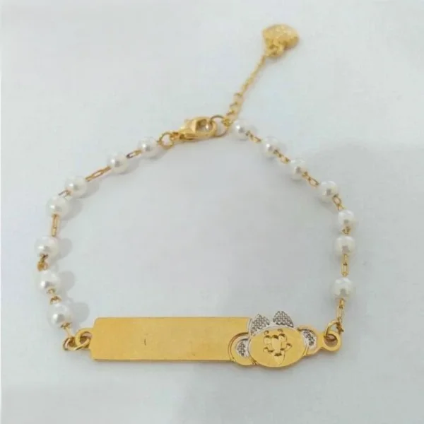 Pulseira de plaquinha personalizavel da lilica ripilica - banhada a ouro.