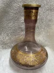 Vaso Shisha Glass 30cm 02 (cor Roxo Com Dourado) Vaso Shisha Glass 30cm 02 (cor Roxo Com Dourado)