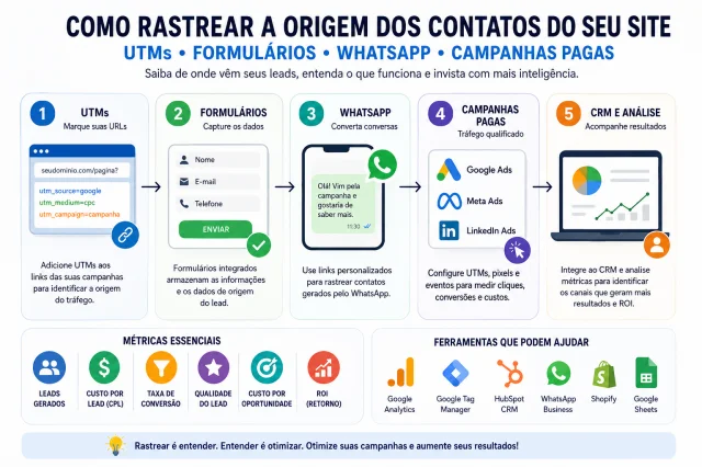 Rastreando Leads: Use UTMs, Formul�rios e WhatsApp para Identificar Oportunidades Comerciais Efetivas