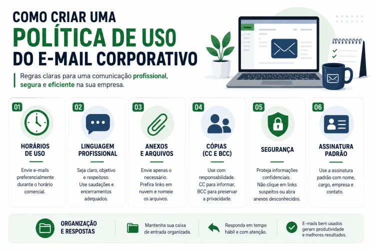Diretrizes para uma Pol�tica de E-mail Corporativo: Hor�rios, Linguagem Profissional e Seguran�a nas Comunica��es