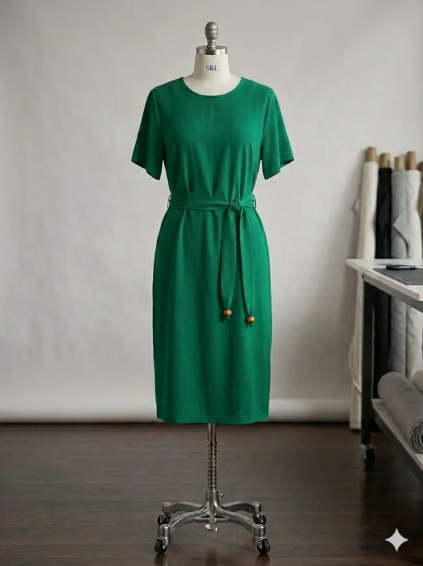 Vestido Midi Elegante - Verde Vibrante. G2.jpeg