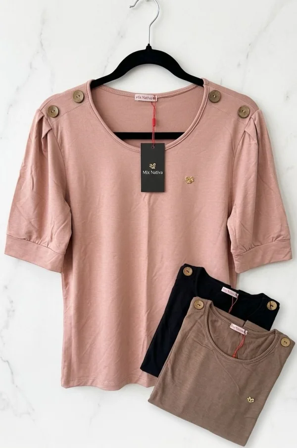Blusa feminina detalhe bot�es no ombro.jpeg