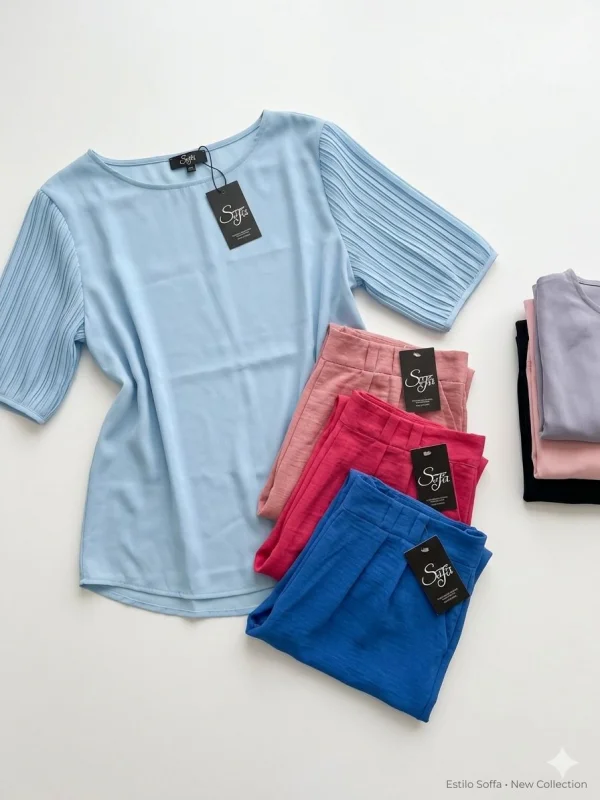 Blusa feminina manga plissada tecido leve.jpeg