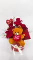 Kit Namorados25 -  Box 4 Rosas + 1 Urso Mimoso Romantico