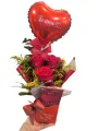 Box com 3 Rosas + 1 Tablete  + 1 Bal�o
