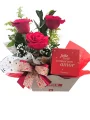 Kit com Rosas + Cubo Cacau Show 130g
