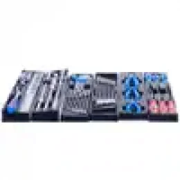 JOGO COM 62 FERRAMENTAS ORGANIZADAS EM BANDEJAS PLASTICA