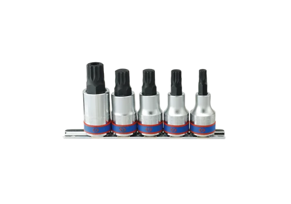 JG CHAVE SOQUETE MULTIDENTADA C/ 5 PÇS - 1/2 (M8, M10, M12, M14, M16)