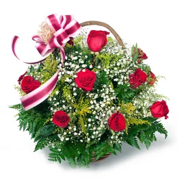 Cesta com 15 Rosas