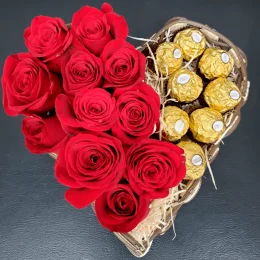 Corao de rosas e Ferrero