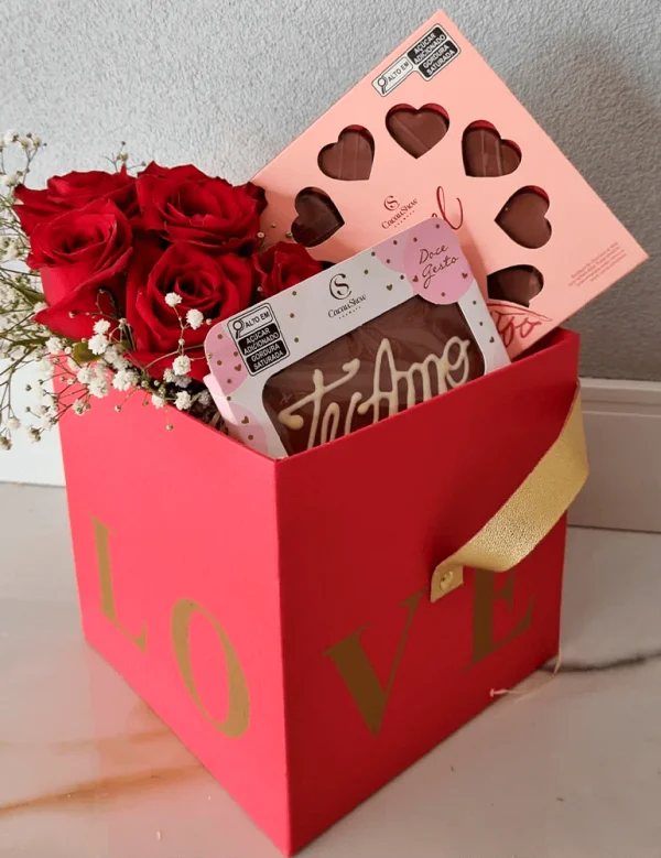 Box Love Rosas e chocolates