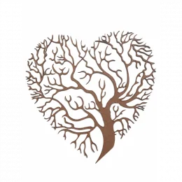 Arvore Corao Em Mdf Natural