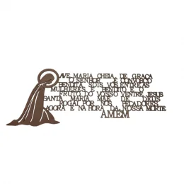 ave maria 50x20 cm orao imagem top mdf 3mm natural