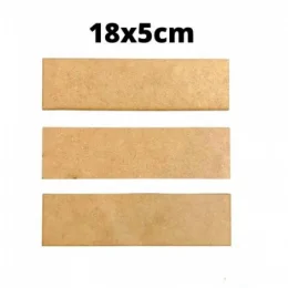 Chapa em MDF retangular 18x5cm MDF 3mm c/80 pcs artesanato