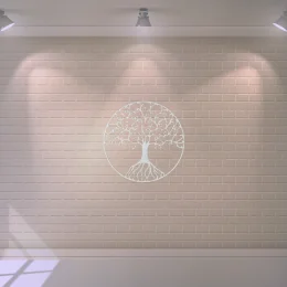 mandala 30 cm arvore frutos vida mdf 3mm branco