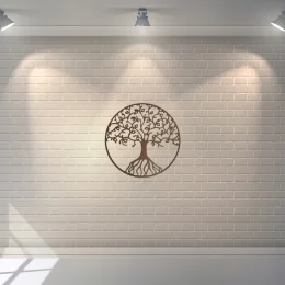 mandala 30 cm arvore frutos vida mdf 3mm natural