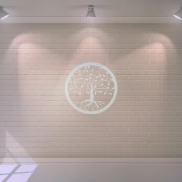 mandala 30 cm arvore raizes mdf 3mm branco