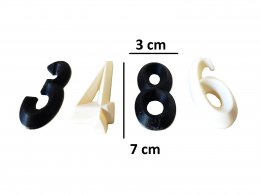 Numero 9 em abs porta sala casa vaga garagem 7 x 3 cm branco
