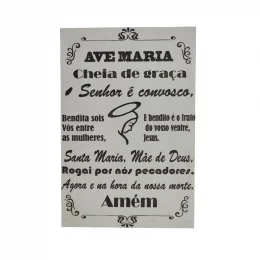 orao ave maria gravada laser tamanho a4 mdf 3mm branco