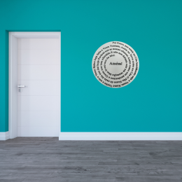 oração pai nosso mandala redondo 30 cm branco