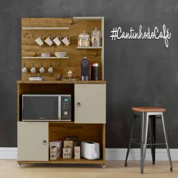 Placa Decorativa #CantinhodoCaf Branco Trovarelli