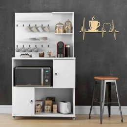 Placa Decorativa Cardiograma Café MDF Natural