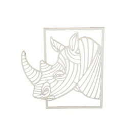 placa rinoceronte 3d decorao ambiente branco mdf 3mm