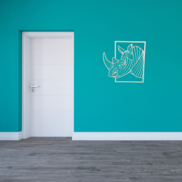 placa rinoceronte 3d decoração ambiente branco mdf 3mm