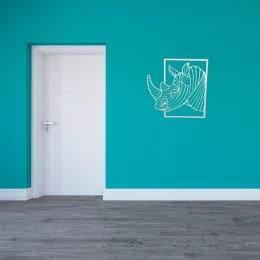 placa rinoceronte 3d decorao ambiente branco mdf 3mm
