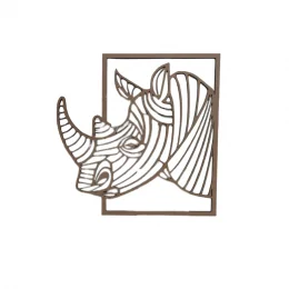 placa rinoceronte 3d decorao ambiente natural mdf 3mm