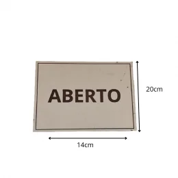 placa sinalizao 1/2 oficio aberto mdf branco
