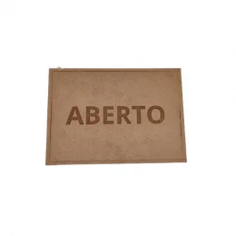 placa sinalizao 1/2 oficio aberto mdf natural