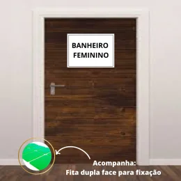 placa sinalizao 1/2 oficio banheiro feminino mdf branco