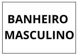 placa sinalizao 1/2 oficio banheiro masculino mdf branco