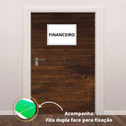 placa sinalização 1/2 oficio financeiro mdf branco