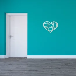 porta retratos corao 4 fotos em mdf branco