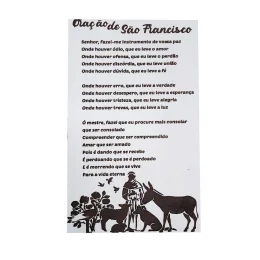 Quadro Orao de So Francisco de Assis em MDF 50x30 cm Branco