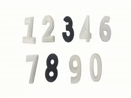 Numero 2 em abs porta sala casa vaga garagem 7 x 3 cm branco