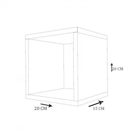 Kit 3 Nicho Decorativo 20X20X15 cm Natural Em Mdf