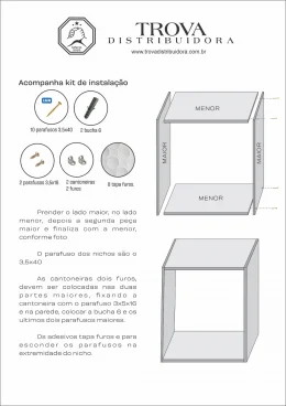Kit 3 Nicho Decorativo 20X20X20 cm Branco Em Mdf